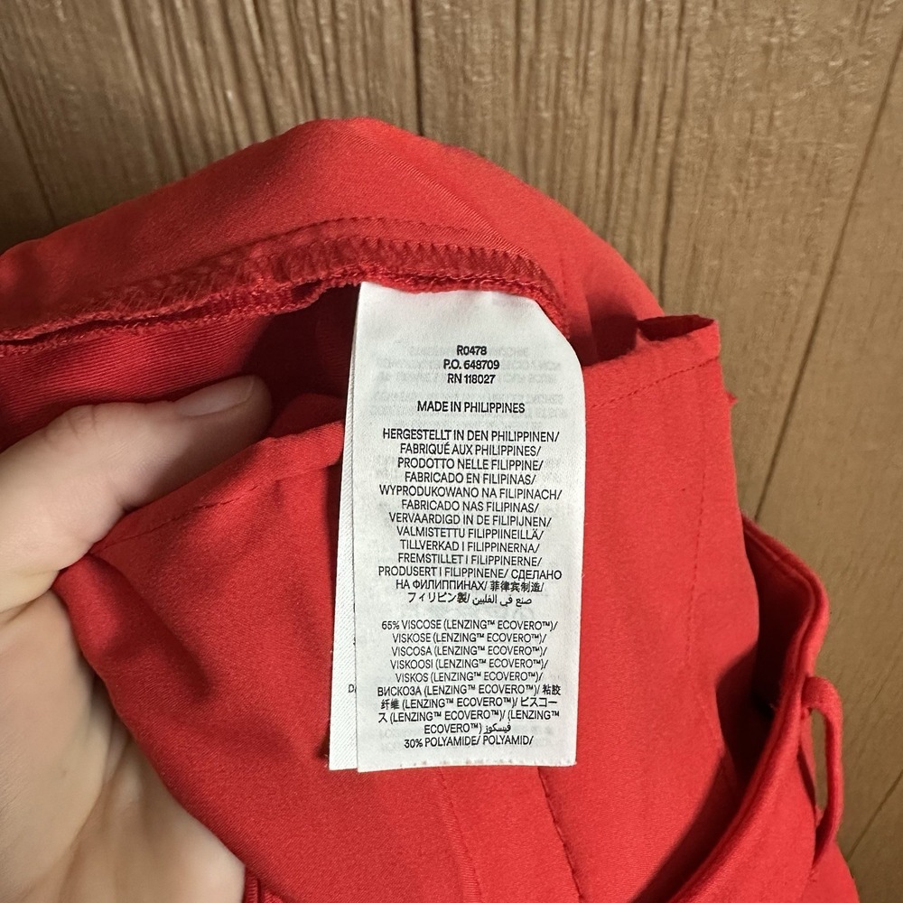 Boden Richmond Red Viscose Blend Straight Leg Trouser Pants Size 6 Petite Work - Picture 7 of 7